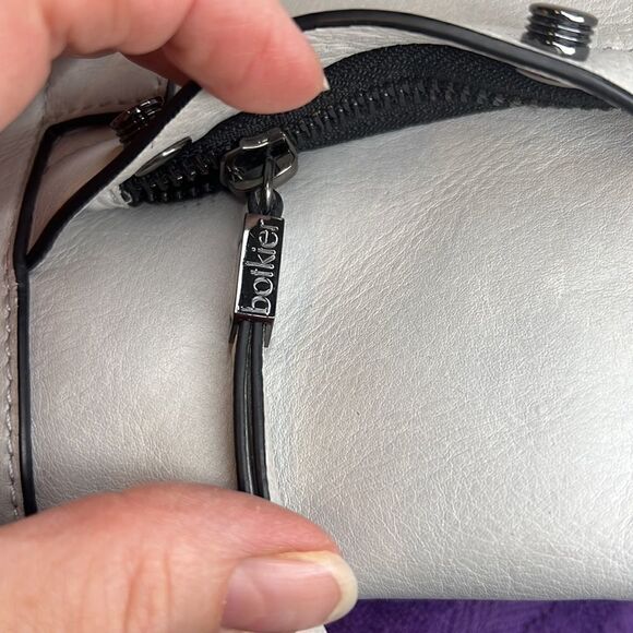 Botkier backpack white leather silver colored studs lots of zippered pockets EUC - Picture 6 of 16